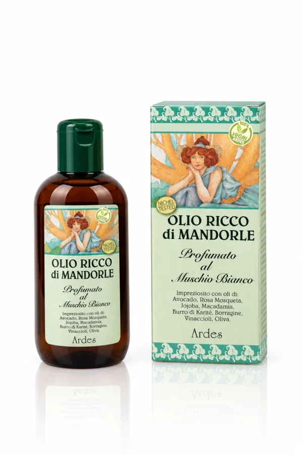 Olio ricco di mandorle prof muschio bianco